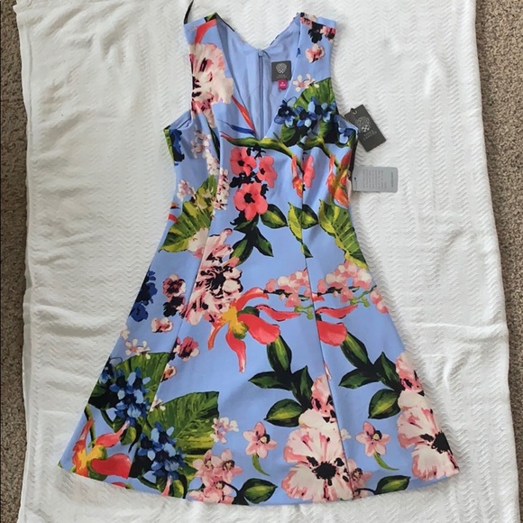 VINCE CAMUTO Sleeveless Floral Print Dress - Picture 2 of 3